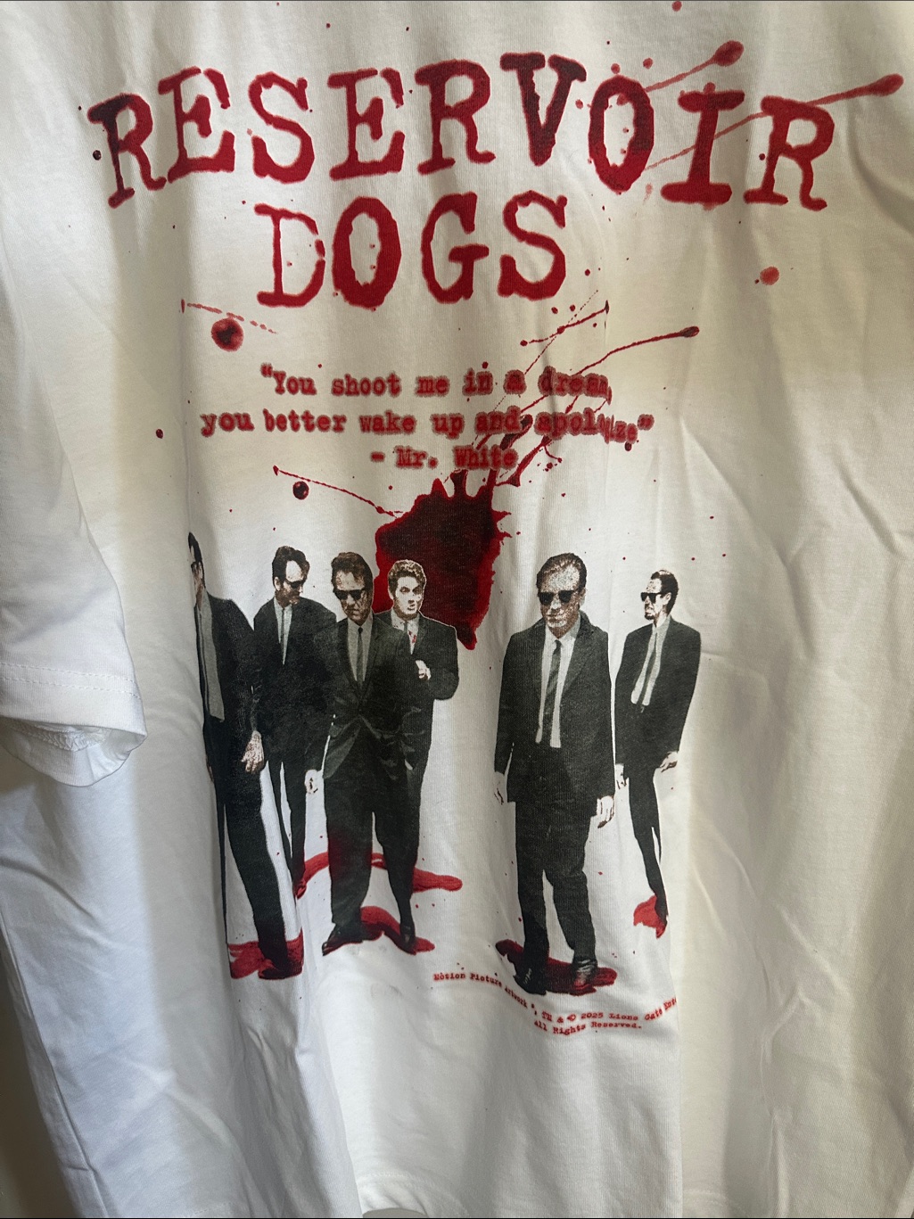 Reservoir Dogs Graphic T-Shirt - White With Red And Black Print Never Worn